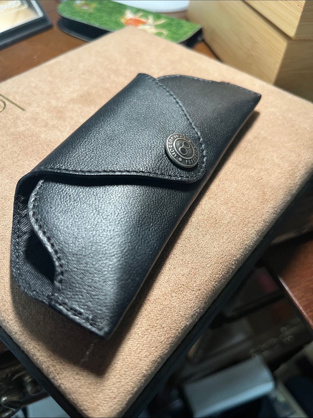 Black Leather Sunglass Case - Men Bags
